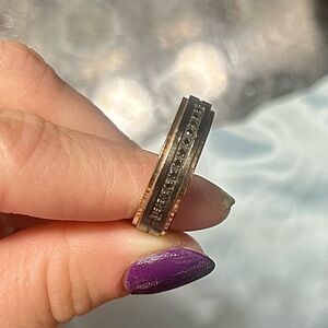 Men' 10.5 tungsten rose gold black diamond ring Fred Meyer Jewelers
